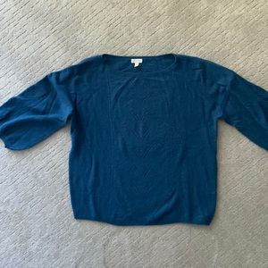 Garnet Hill Cashmere Blue Sweater, Size Large, Like Nee